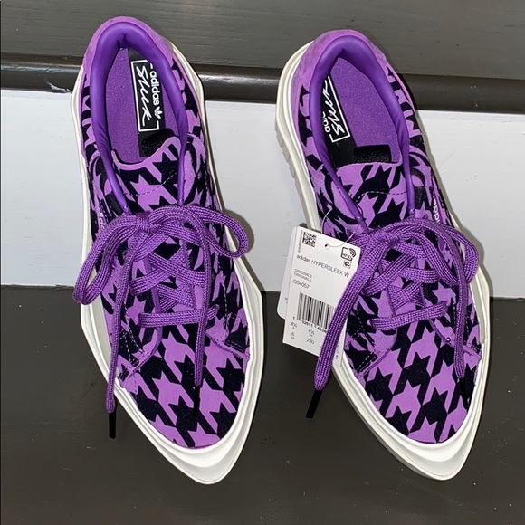 Adidas Hypersleek Houndstooth Platform Sneaker 5.5 Purple Black - Picture 8 of 8